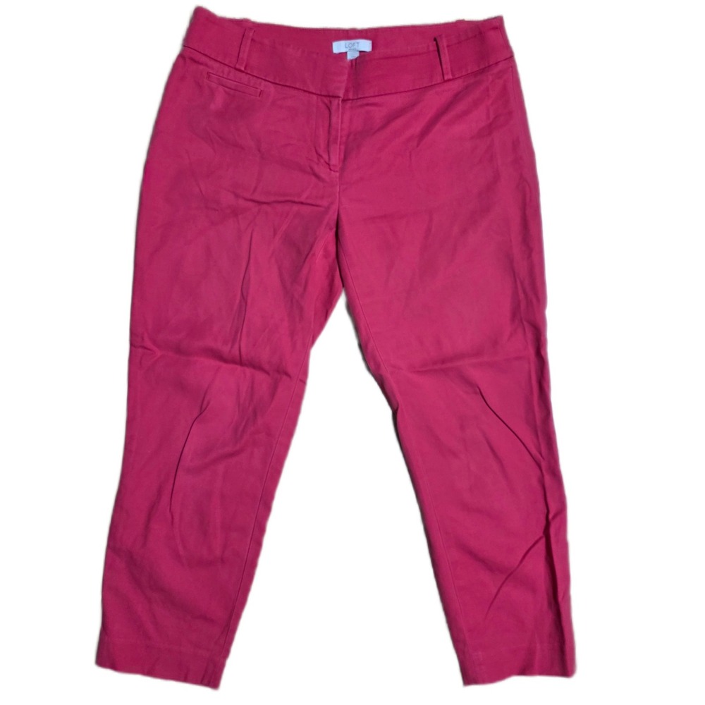 LOFT‎ Marisa Petites Women's Raspberry Pink Crop Pants Size 2P Career Casual